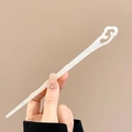 White vintage Chinese style hair pin with cloud pattern and elegant tassel detail - 176 Auspicious Clouds