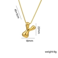 18k gold plated bubble letter Y pendant necklace with dimensions 22x18mm and 9g weight - Y Gold