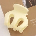 Matte cream large pumpkin hair claw clip for elegant updo hairstyles on brown background - 7# Matte Cream