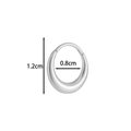 Boucle d'oreille en titane G23 argenté avec diamètre extérieur 1,2cm et intérieur 0,8cm - 8MM Argent