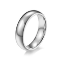 Polished silver tungsten steel ring with a smooth mirror finish for men and women - 5# / 6mm Steel Silver