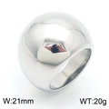 Anillo de cúpula de plata pulida 21mm ancho joyas de acero de titanio 18k mujer - US 6 / Color Acero