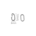 Silver twisted stainless steel connector ring in 12x6mm size for DIY jewelry making - Long Oval / Steel