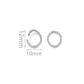 Silver twisted stainless steel open rings for jewelry making in 12mm x 10mm size - Ellipse / Steel