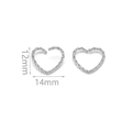 Silver twisted heart-shaped connector rings for DIY jewelry making 12mm x 14mm size - Heart / Steel