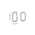 Silver twisted rectangle connectors 16x8mm made of stainless steel for DIY jewelry - Rectangle / Steel