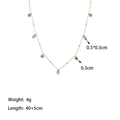 Collana placcata in oro 18 carati con ciondoli in cristallo rosa tondi e rettangolari - Collana di Zirconia Rosa Dorata (QYH184)