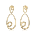 Eleganti orecchini a spirale a goccia cavi placcati in oro dal design minimalista - Stile Geometrico a Spirale (CE00214YS)