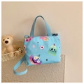 Blue My Little Pony theme toddler crossbody bag with cute Halloween ghosts and pumpkins - Light Blue Pumpkin