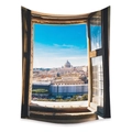 Detail view of Bohemian tapestry featuring St. Peter's Basilica digital window print - Zj714-3