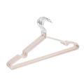 Set of 10 non-slip metal clothes hangers in cream pink with protective coating - 29.5cm Kids Standard / Khaki