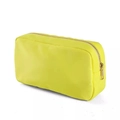 Portable yellow nylon makeup bag with gold zipper closure and waterproof fabric - Lemon Yellow