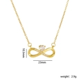 Collana infinity in titanio dorato con zircone a cuore e piccoli cristalli brillanti - Cuore Bianco (A2017)