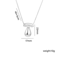Polished titanium steel necklace with abstract bubble pendant and adjustable chain - Letter T (Silver)