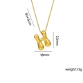 18k gold plated stainless steel necklace featuring a puffy bubble letter H pendant - H Gold