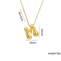 Chunky 18k gold plated bubble letter M pendant necklace with dimensions and weight info - M Gold