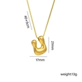 18k gold plated titanium steel balloon letter U pendant necklace with box chain - U Gold