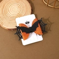 Dettaglio di fermagli per capelli Halloween con paillettes arancioni e ali di pipistrello - M-3 Arancione 1 (Ragnatela di pipistrello di paillettes arancioni)