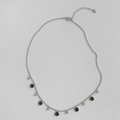 Collier En Argent Et Zirconium Vert