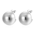 Minimalistische Kugelohrringe aus Edelstahl mit hochglanzpolierter Silberoberfläche - Polierte Kugel / Silber