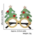 Detailed size specifications for Christmas tree glitter glasses weighing 13g with dimensions - Green Christmas Tree Yellow Frame Glasses