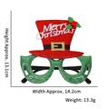 Grüne Weihnachtsbrille mit rotem Paillettenhut-Dekor und weißem Merry Christmas Schriftzug - Rote Weihnachtsmütze Merry Christmas Brille