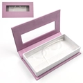 Scatola rosa per ciglia con finestra e vassoio interno in plastica trasparente - Rosa Taro Interno Bianco