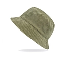 Cappello a secchiello retrò in velluto a coste verde oliva con trama a righe verticali - Regolabile / Verde Militare (Velluto a Coste Double Face Verde Militare)