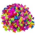 Macro shot of colorful mini butterfly hair clips in pink green blue and yellow - Large Butterfly Style
