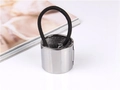 Pferdeschwanz-Manschette aus silberner Legierung mit glattem Ring und schwarzem Gummiband - Gunmetal
