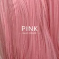 Lange glatte synthetische rosa Perücke mit glatter Faserstruktur und Luftpony - Hellrosa