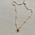 Elegante collar bañado en oro de 18k con cadena de serpiente y colgante de corazón 3D - Cadena de Cuentas de Corazón