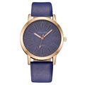 Elegante modische Damen Quarzuhr mit blauem Sternenhimmel Zifferblatt und Lederarmband - Blau