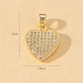 Luxurious gold heart pendant with cubic zirconia, dimensions 2cm height and 1.4cm width - I-Gold Full Pave White