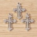 Ciondoli a croce in strass argentati per la creazione di gioielli fai da te e portachiavi - Argento