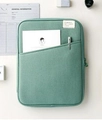 Funda verde de tela para iPad y MacBook con bolsillo exterior y cremallera - 11" / Verde