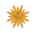 Elegant gold radial flower brooch in high-quality metal finish for suit accessories - Wheat Ear Brooch / Matte Gold