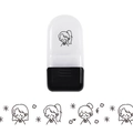 Detail of cartoon animal roller stamp with continuous girl and sun pattern print - Cute Girl
