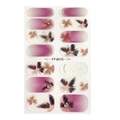 FF4015 5D Relief-Nagelaufkleber in Rosa und Lila mit Blumendesign, Glitzer und Strasssteinen - Lila Blumen Glitzer (FF4015)