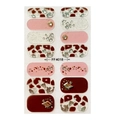 5D Braun und Pink Leoparden-Nagelaufkleber mit Glitzer und Strasssteinen Modell FF4018 - Leopard Rosa Glitzer Strass (FF4018)