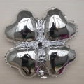 Silver four-leaf clover foil balloon with metallic finish for party decorations - Silver