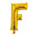 Letter F shiny gold foil balloon for wedding party decorations 16 inch metallic finish - Bright Gold F