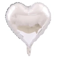 Glossy white heart shaped foil balloon for wedding party and holiday decorations - 18 Inch / Silver