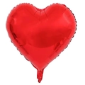 Solid red heart-shaped 18 inch aluminum foil balloon with glossy metallic finish - 18 Inch / Red