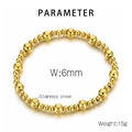 Detailanzeige der Parameter für 6mm vergoldetes Edelstahl-Kugelarmband mit 15g Gewicht - Gold (KB184161-Z)