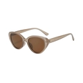 Occhiali da sole retrò cat-eye con montura beige traslucida e lenti marroni scure - Montatura Tè Chiaro Lente Marrone