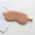 Champagne gold satin silk eye mask with elastic strap for sleep and travel travel - Without Paper Card / Champagne