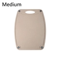Beige wheat straw cutting board with non-slip feet and juice groove for food prep - Beige Medium