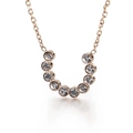 Collana a forma di U in oro rosa con undici cristalli trasparenti e catena sottile - Collana a Forma di U in Oro Rosa