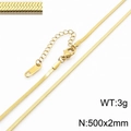 2mm golden stainless steel snake chain necklace with lobster clasp for men and women - 2mm x 50cm / Gold